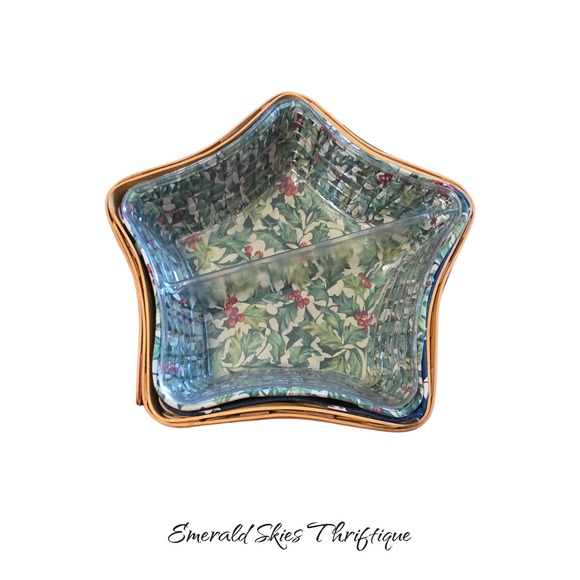 Longaberger 2001 Red Shining Star Basket, Liners, & Protectors lot. Free ship - Picture 5 of 10